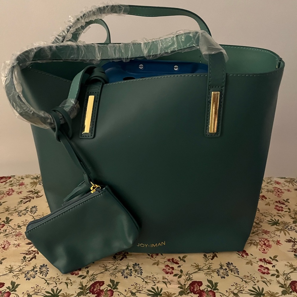 Joy & Iman Teal tote bag